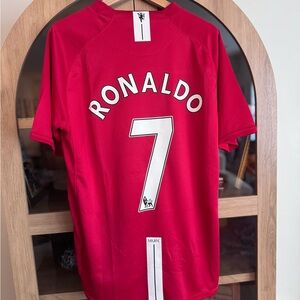 Nike Manchester United Ronaldo #7 Home Jersey Red AIG Soccer Shirt Large NWT